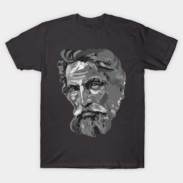 Zeus Black and White Portrait T-Shirt by mailsoncello